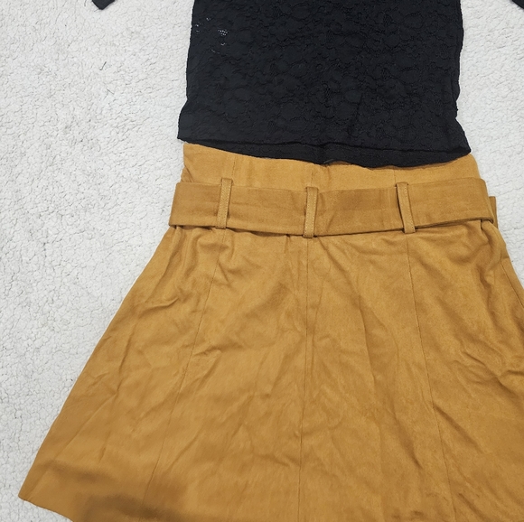 Zara suede skirt Lace crop top Bundle - Picture 6 of 6